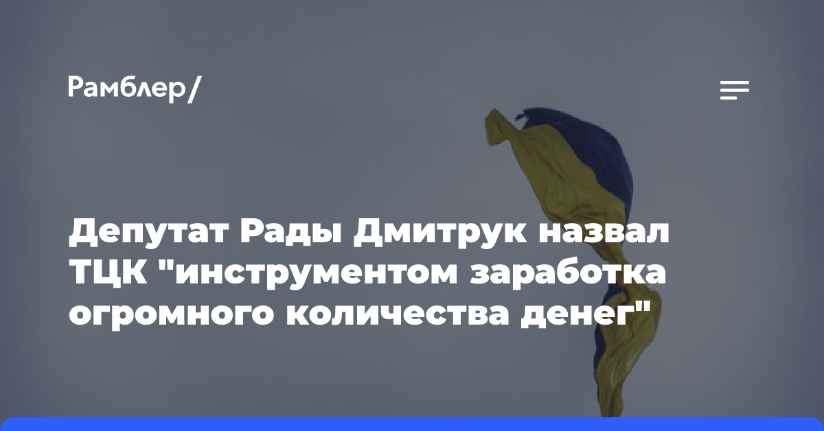 Депутат Рады Дмитрук назвал ТЦК «инструментом заработка огромного количества денег»