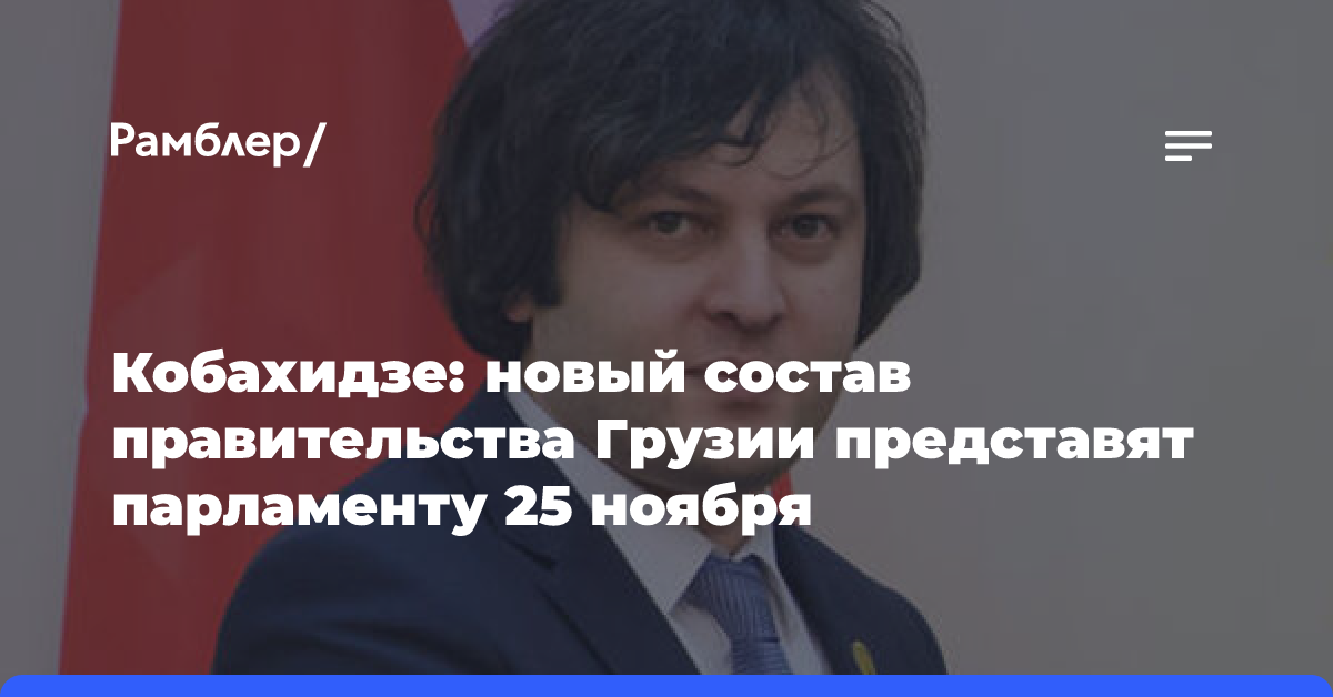 Премьер Грузии объявил о представлении нового правительства 25 ноября