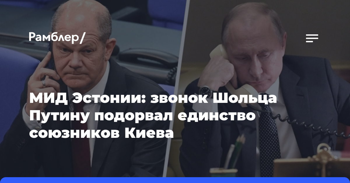 В Эстонии заявили, что звонок Шольца Путину подорвал единство союзников Киева