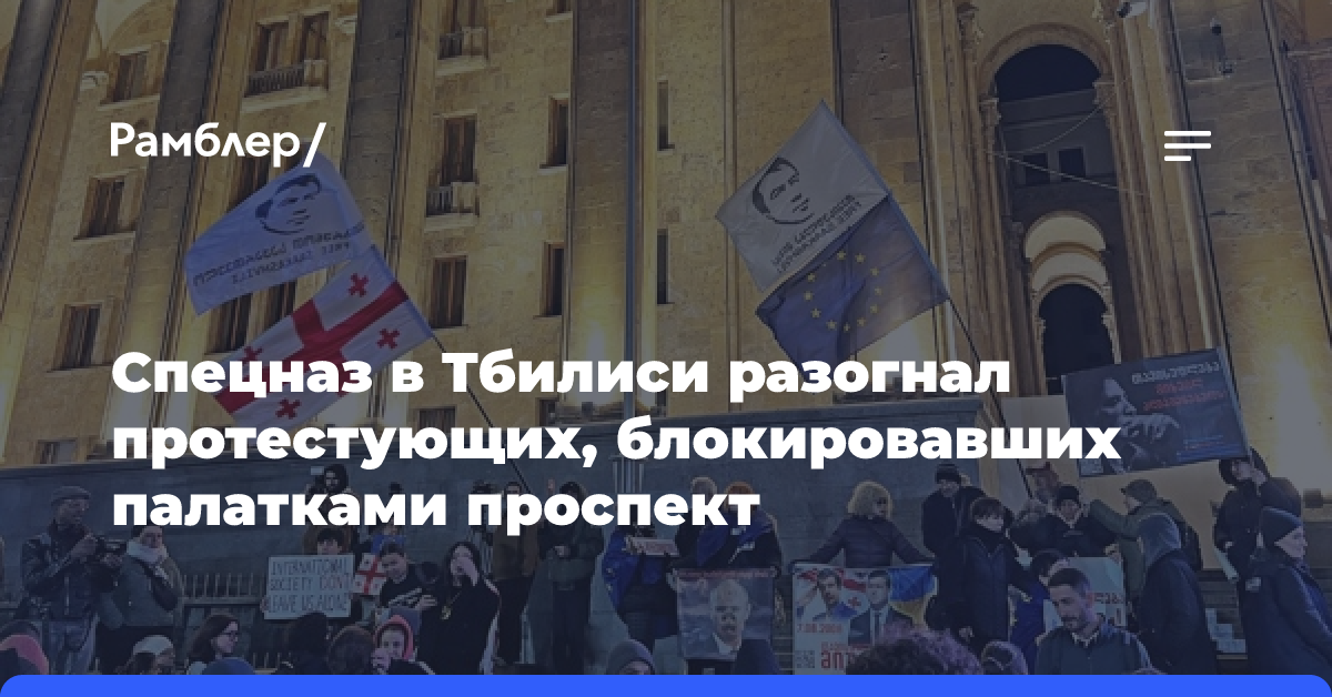 Спецназ в Тбилиси разогнал протестующих, блокировавших палатками проспект