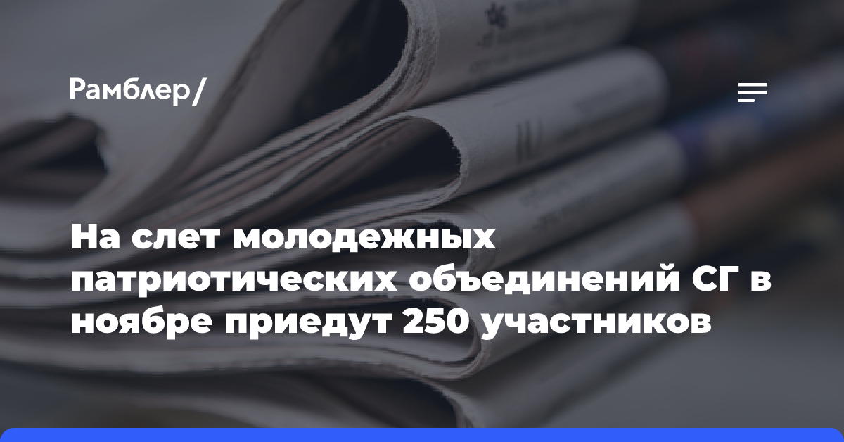 На слет молодежных патриотических объединений СГ в ноябре приедут 250 участников