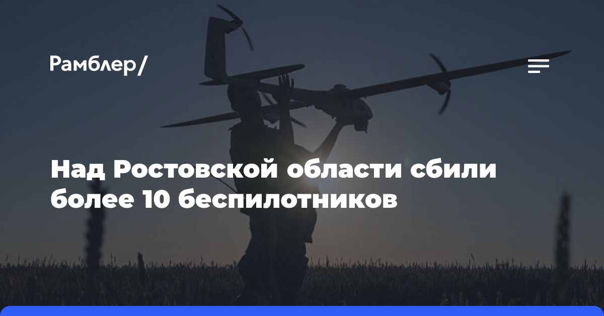 Слюсарь: над Ростовской областью ночью уничтожили 11 дронов