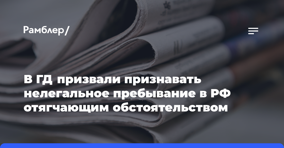 В ГД призвали признавать нелегальное пребывание в РФ отягчающим обстоятельством