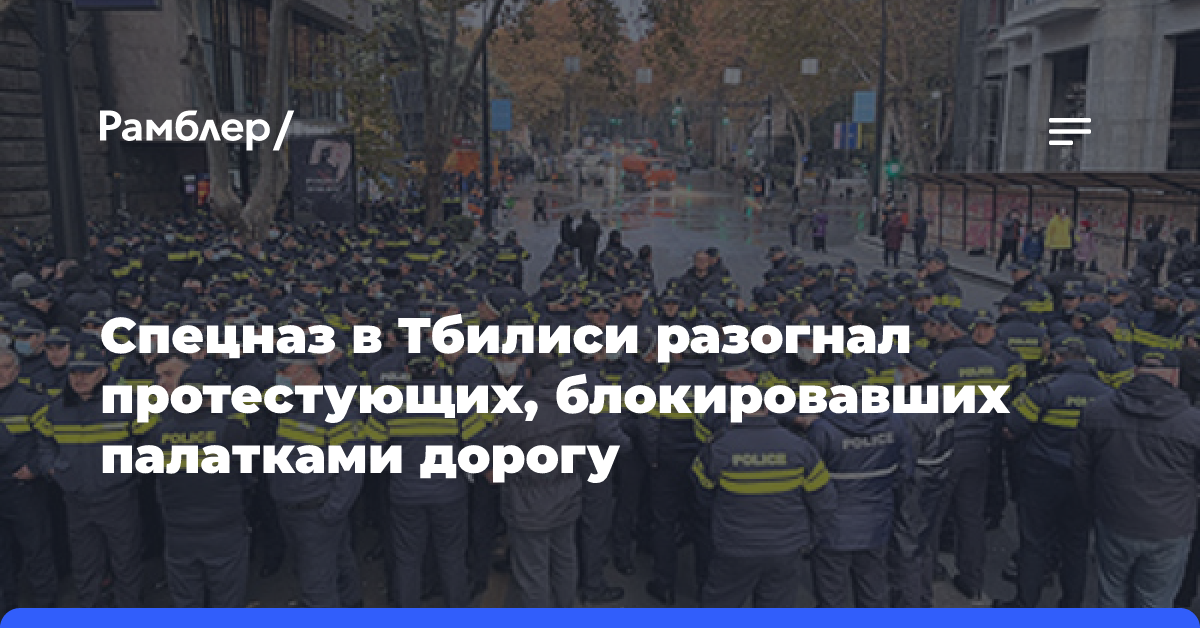 Спецназ в Тбилиси разогнал протестующих, блокировавших палатками дорогу