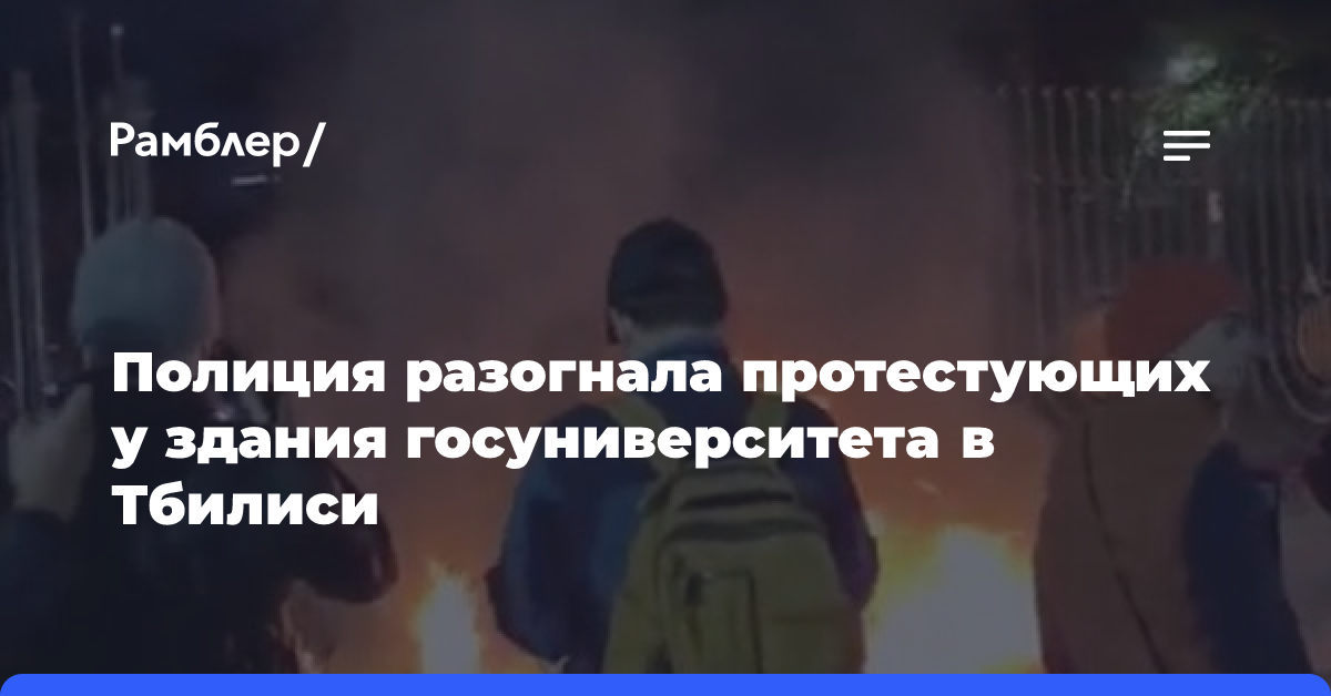 Полиция разогнала протестующих у здания госуниверситета в Тбилиси