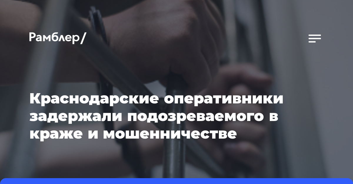 Краснодарские оперативники задержали подозреваемого в краже и мошенничестве