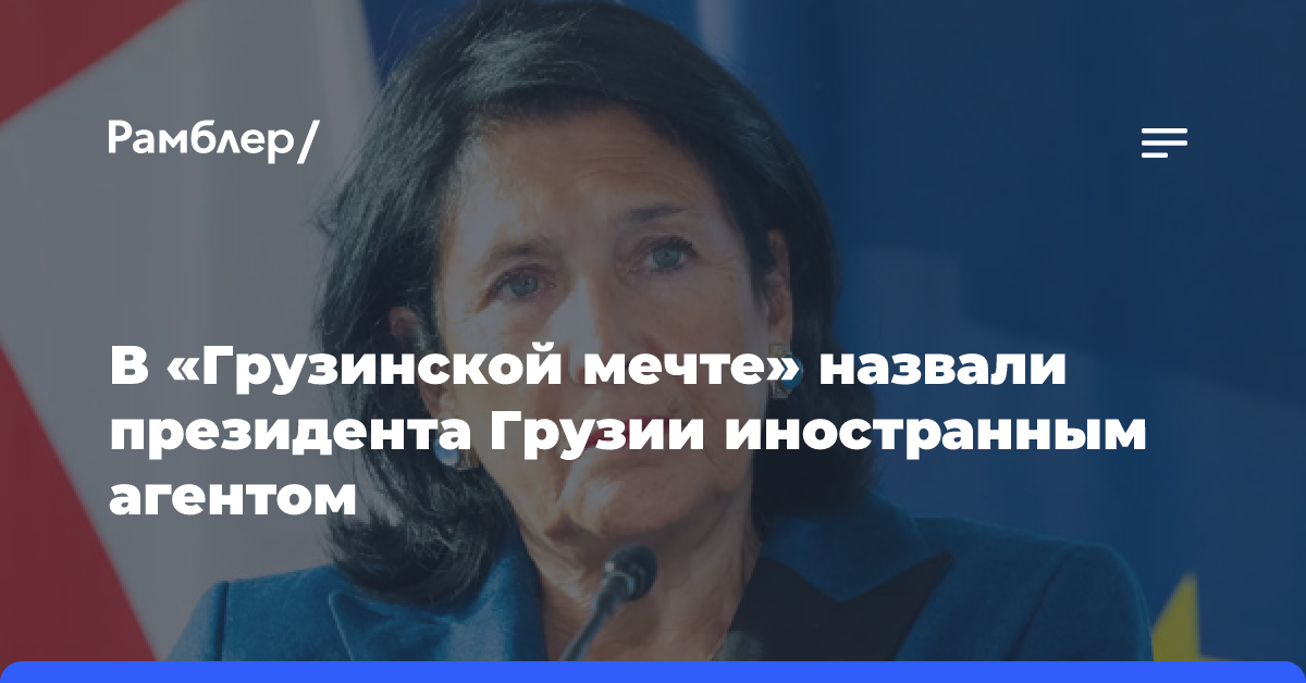 Генсек правящей партии Грузии назвал президента страны агентом иностранных сил