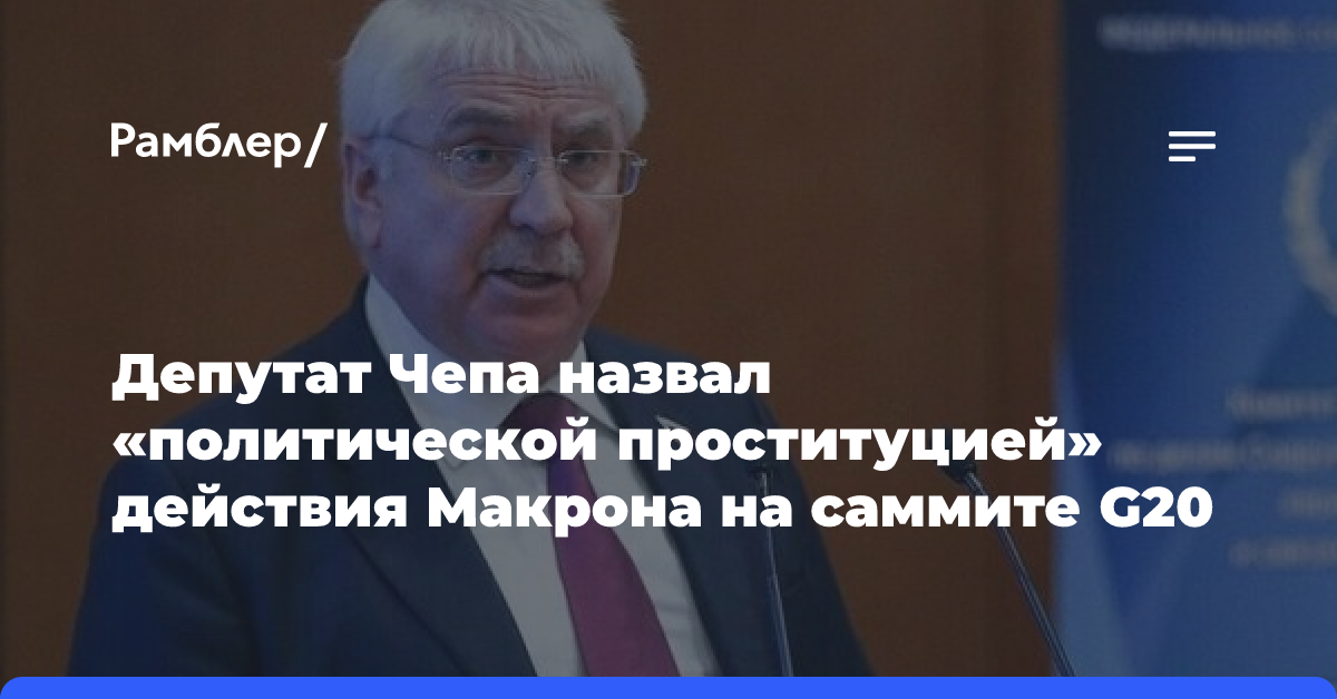 Депутат Чепа назвал «политической проституцией» действия Макрона на саммите G20