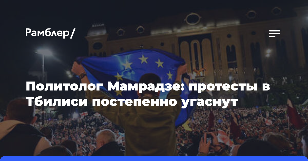 Политолог Мамрадзе: протесты в Тбилиси постепенно угаснут