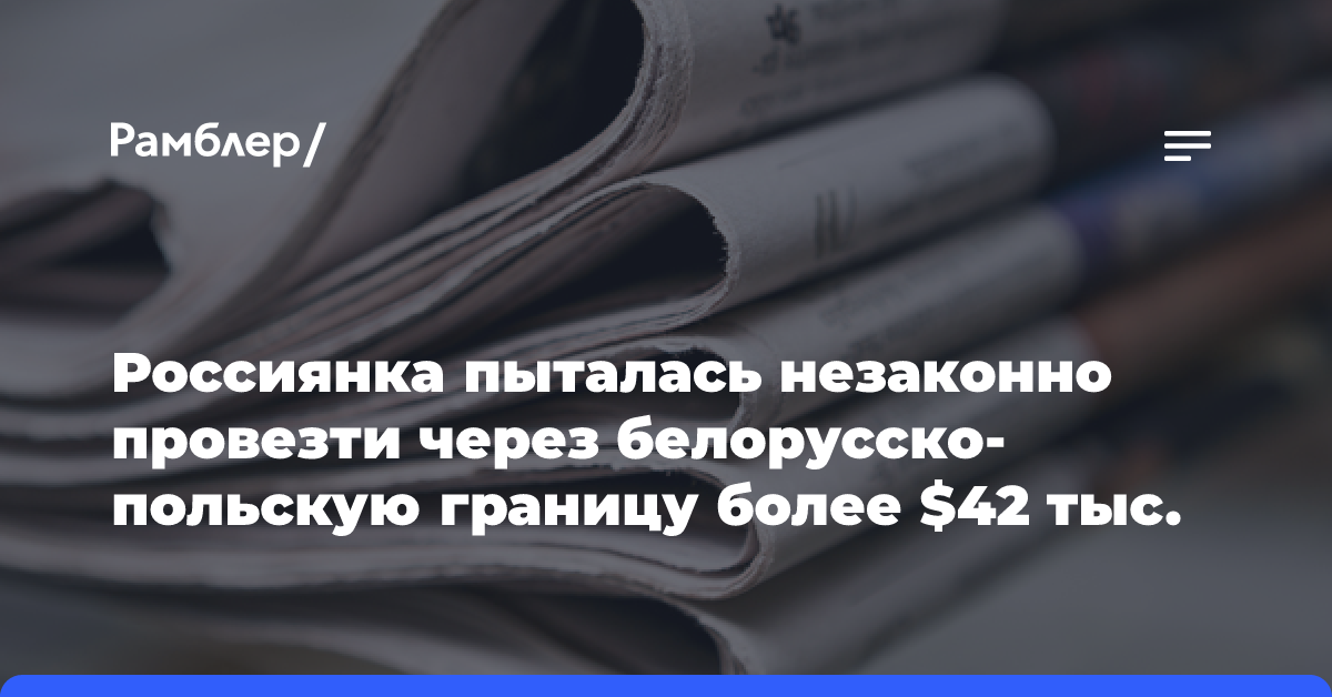 Россиянка пыталаcь незаконно провезти через белорусско-польскую границу более $42 тыс.