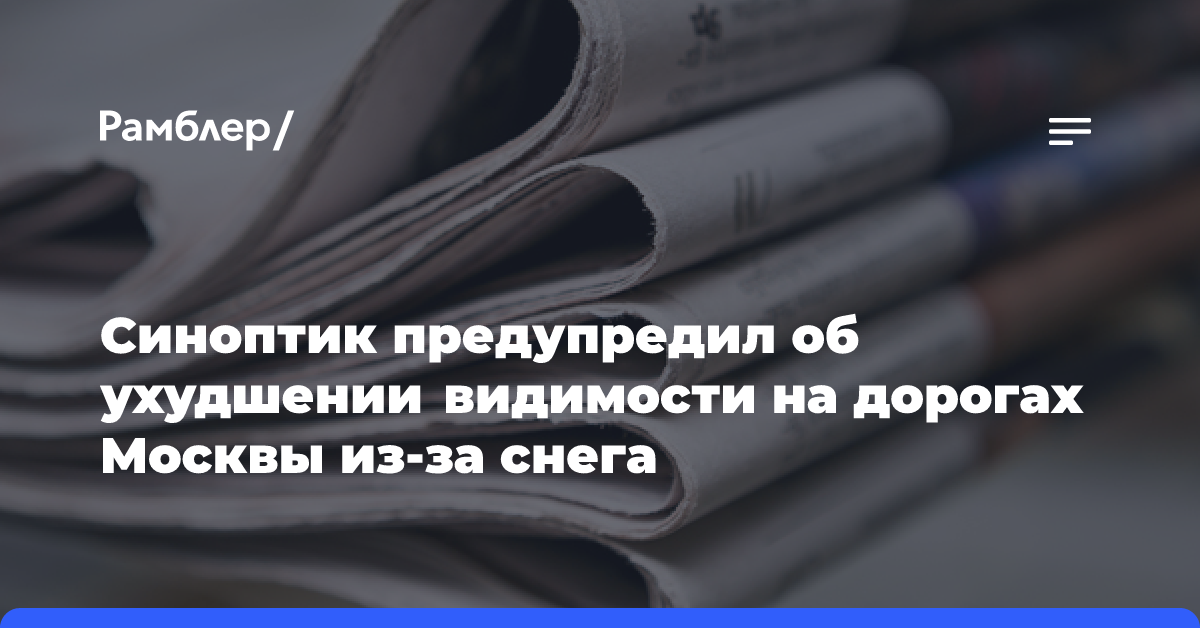 Синоптик предупредил об ухудшении видимости на дорогах Москвы из-за снега