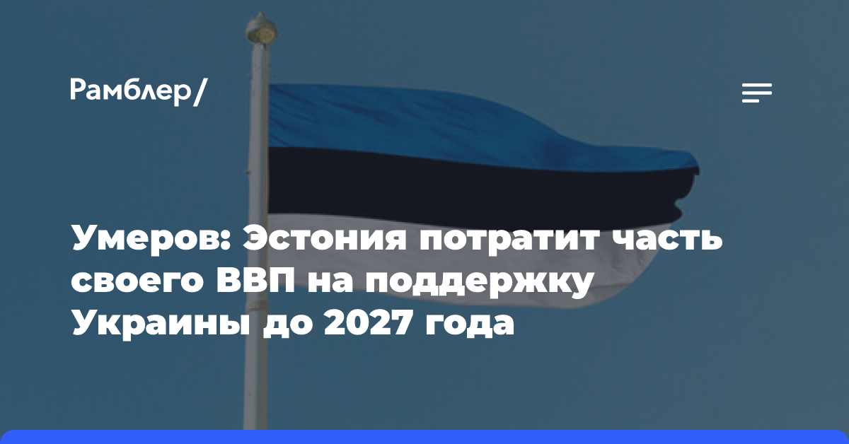 Умеров: Эстония потратит часть своего ВВП на поддержку Украины до 2027 года