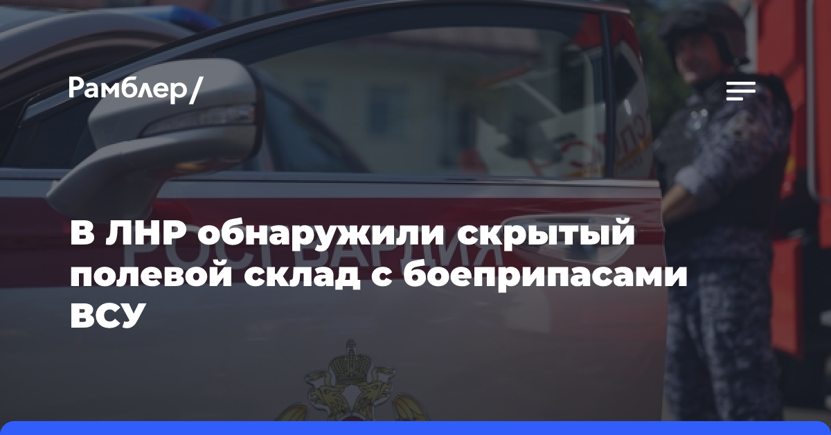 В ЛНР обнаружили скрытый полевой склад с боеприпасами ВСУ