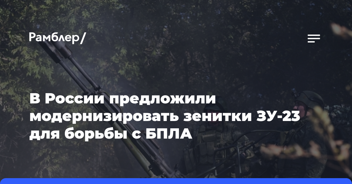 Аналитик Коротченко: для борьбы с БПЛА можно модернизировать зенитки ЗУ-23