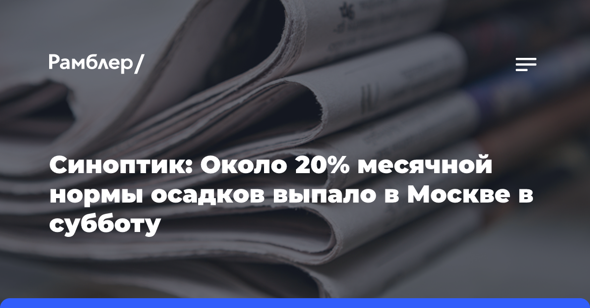 Синоптик: Около 20% месячной нормы осадков выпало в Москве в субботу