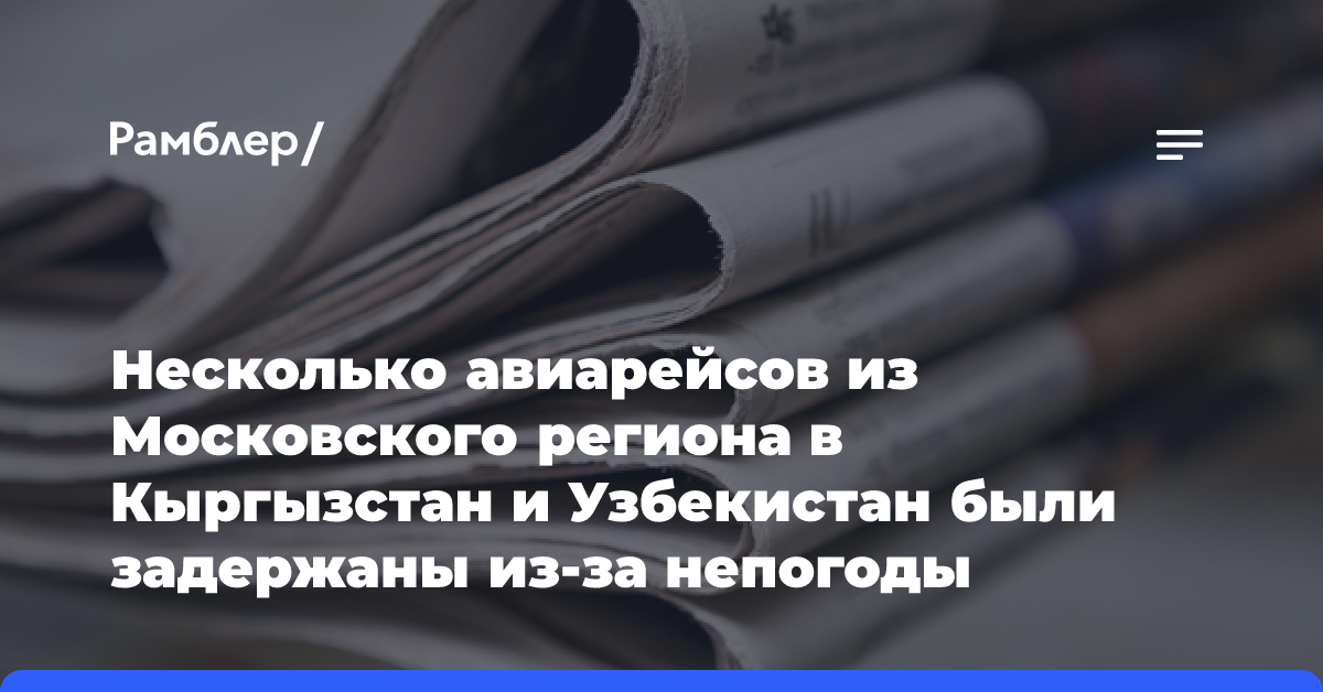 Несколько авиарейсов из Московского региона в Кыргызстан и Узбекистан были задержаны из-за непогоды