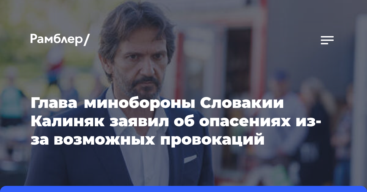 Глава минобороны Словакии Калиняк заявил об опасениях из-за возможных провокаций