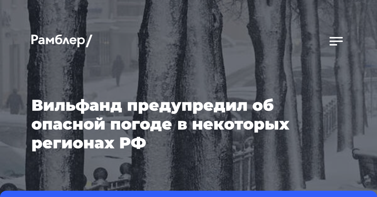 Вильфанд предупредил об опасной погоде в некоторых регионах РФ