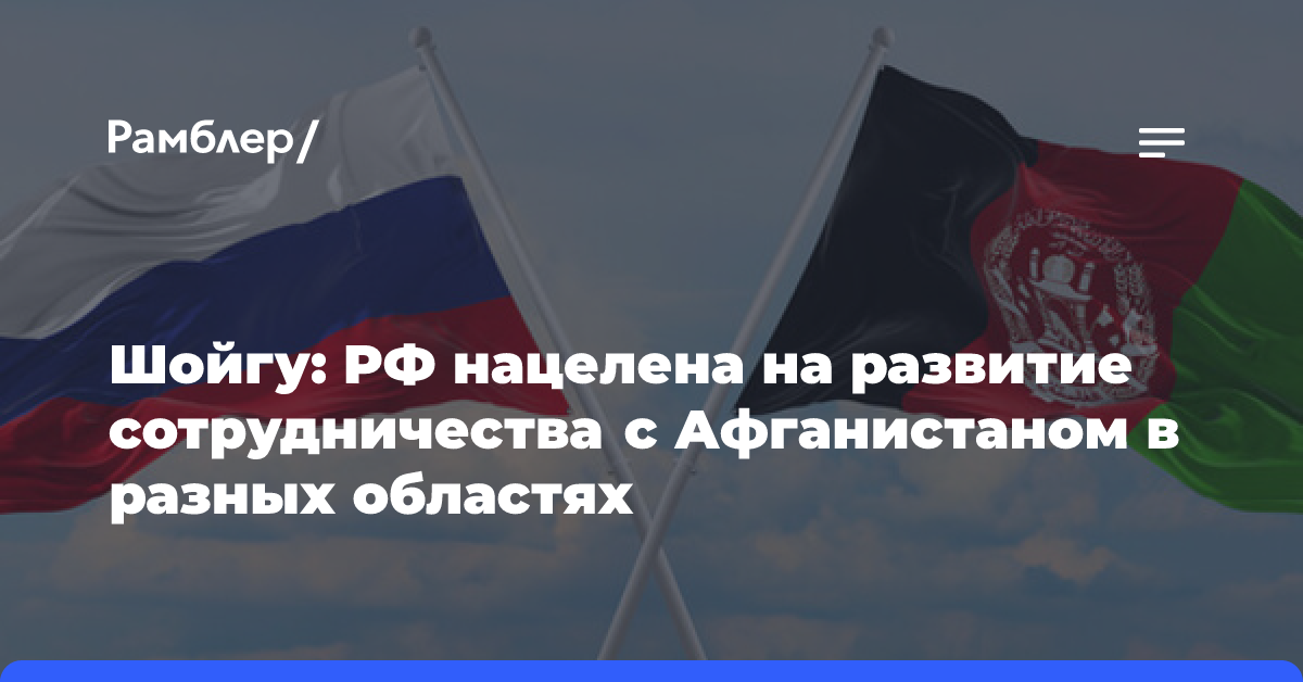 Шойгу: РФ нацелена на развитие сотрудничества с Афганистаном в разных областях