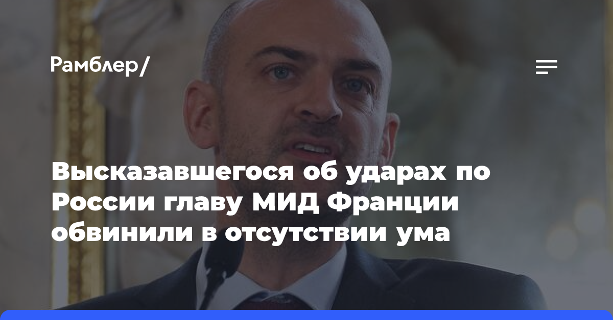 Высказавшегося об ударах по России главу МИД Франции обвинили в отсутствии ума