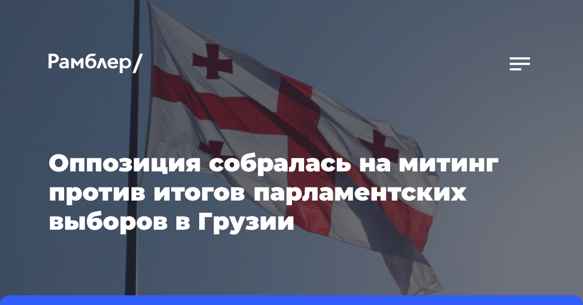 Оппозиция собралась на митинг против итогов парламентских выборов в Грузии