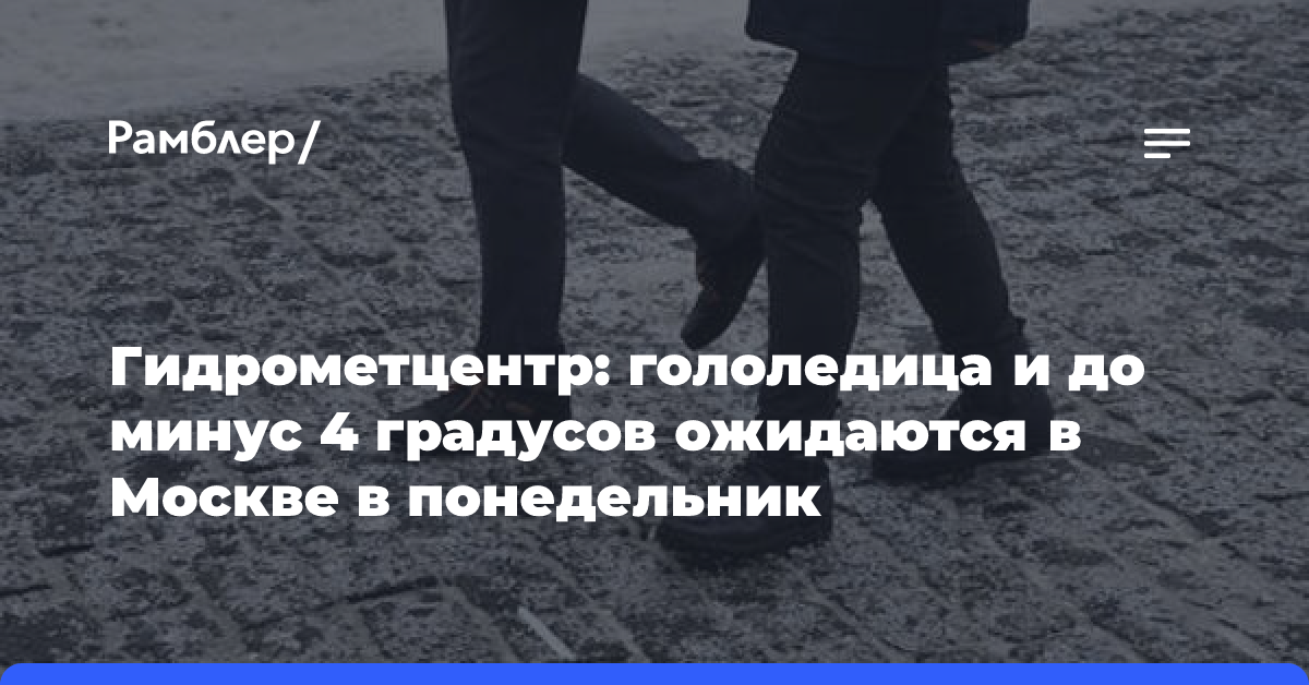 Гидрометцентр: гололедица и до минус 4 градусов ожидаются в Москве в понедельник