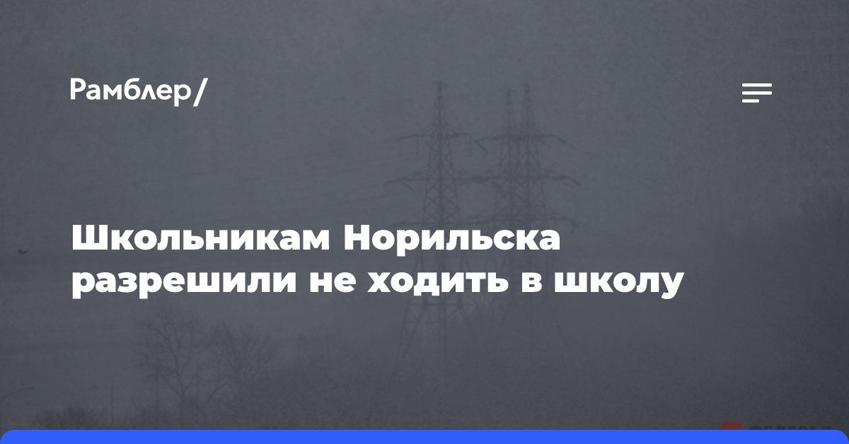 Школьникам Норильска разрешили не ходить в школу