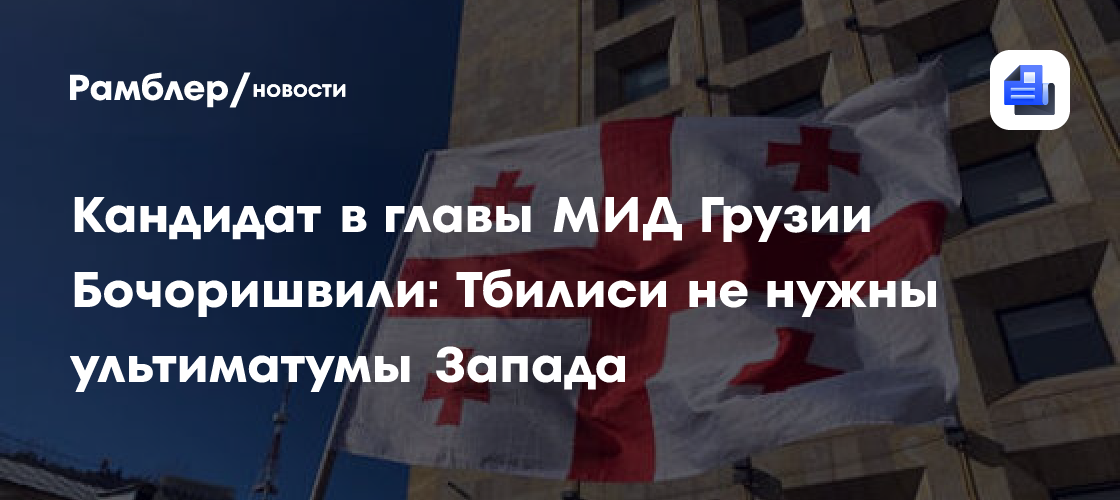 Представлена кандидатура нового главы МИД Грузии