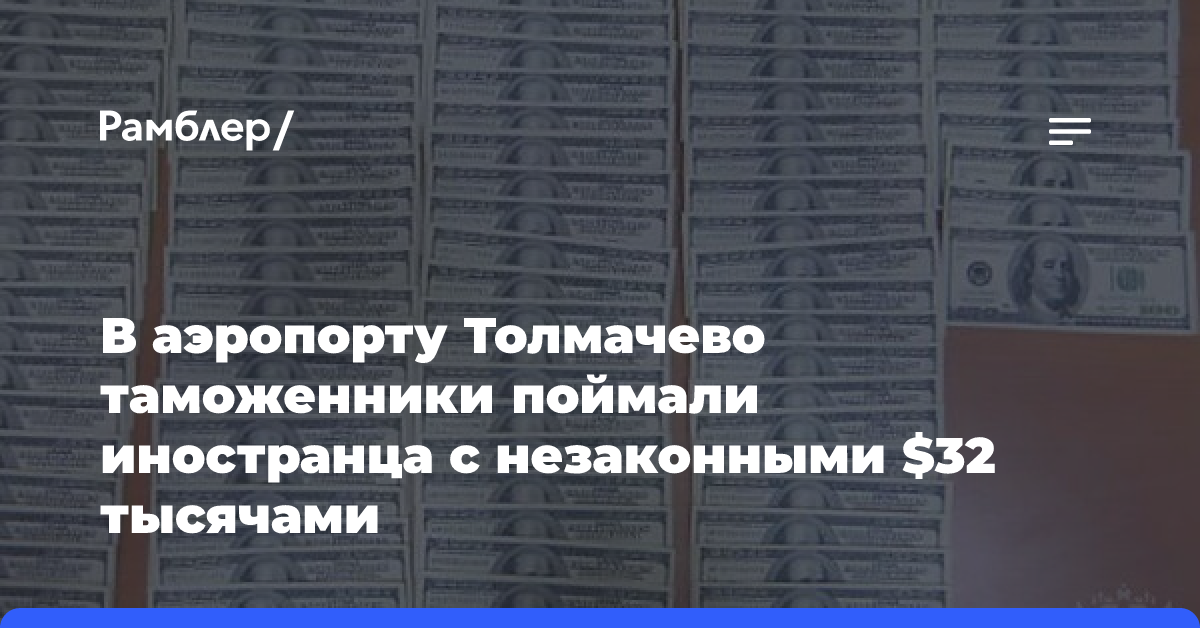 Новосибирские таможенники поймали иностранца, пытавшегося вывезти из России $32 тысячи