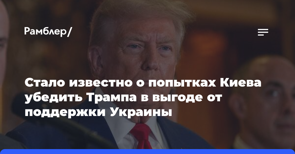 Стало известно о попытках Киева убедить Трампа в выгоде от поддержки Украины