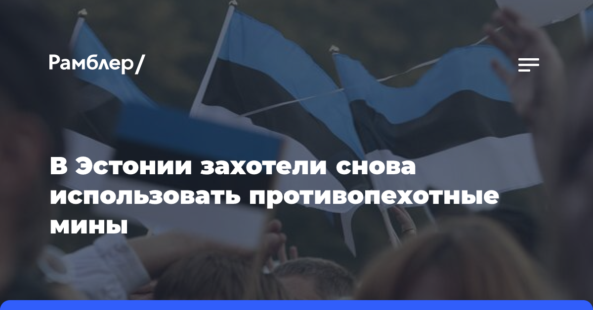 В Эстонии захотели снова использовать противопехотные мины