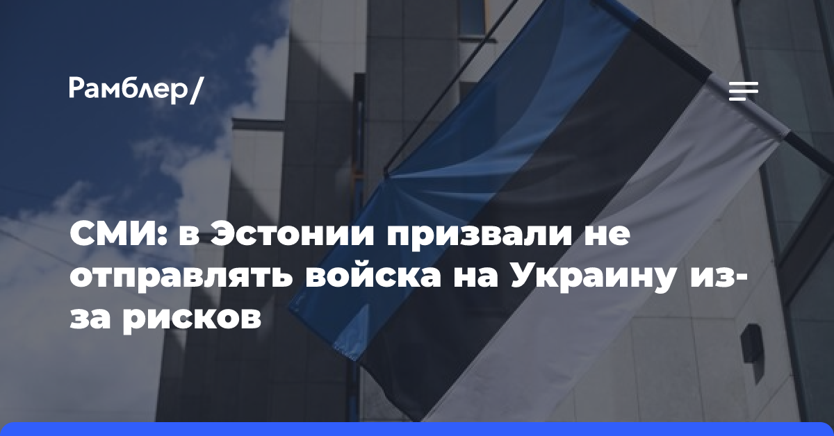 Hill: в Эстонии призвали не отправлять войска на Украину из-за рисков