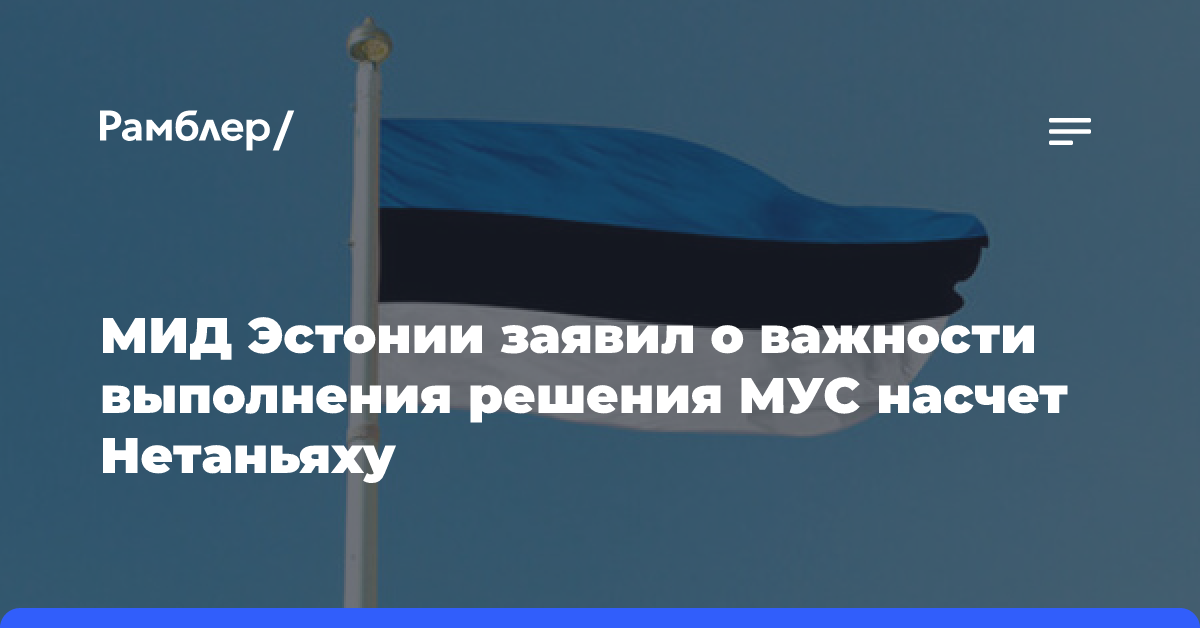 МИД Эстонии заявил о важности выполнения решения МУС насчет Нетаньяху