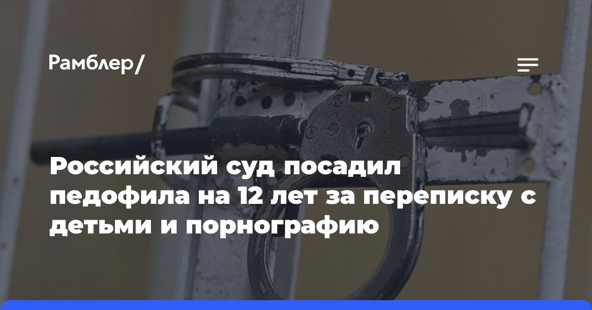 Российский суд посадил педофила на 12 лет за переписку с детьми и порнографию