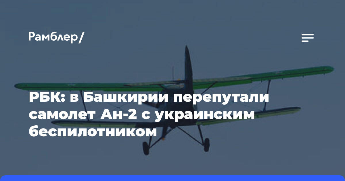 РБК: в Башкирии перепутали самолет Ан-2 с украинским беспилотником