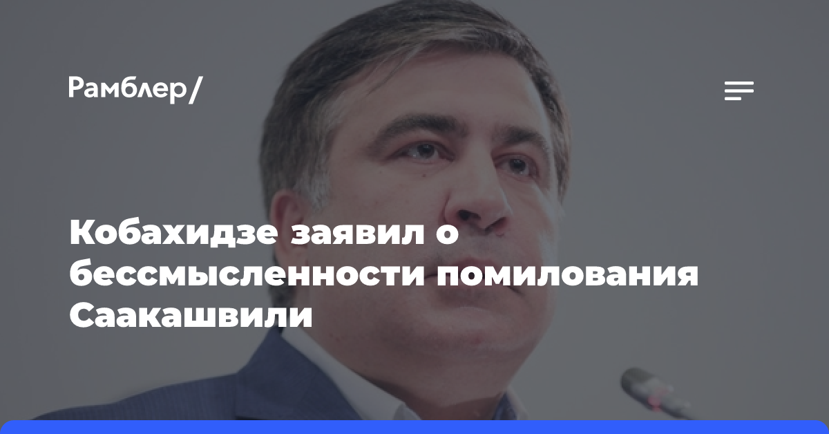 Кобахидзе заявил о бессмысленности помилования Саакашвили