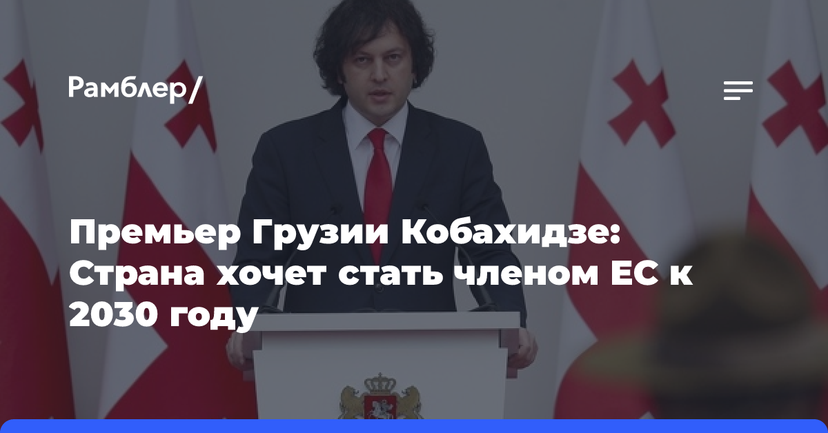 Премьер Грузии Кобахидзе: Страна хочет стать членом ЕС к 2030 году