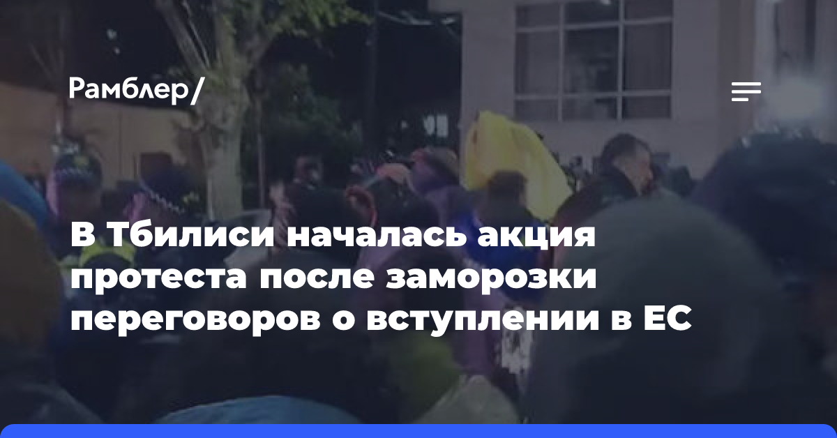 В Тбилиси началась акция протеста после заморозки переговоров о вступлении в ЕС