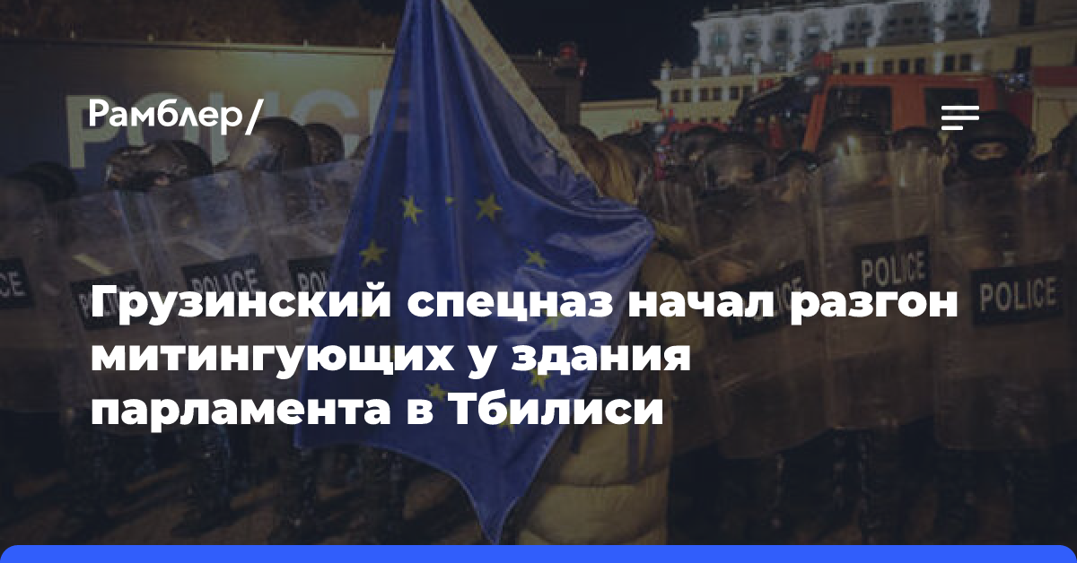 Грузинский спецназ начал разгон митингующих у здания парламента в Тбилиси