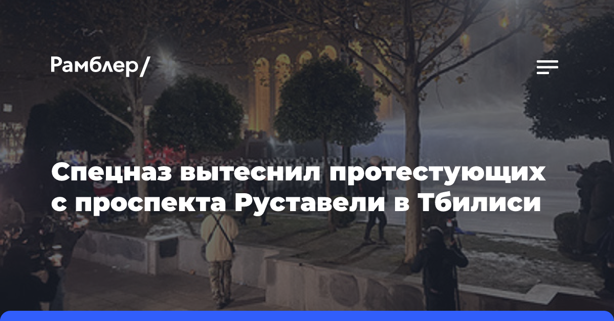 Спецназ вытеснил протестующих со всего проспекта Руставели в Тбилиси