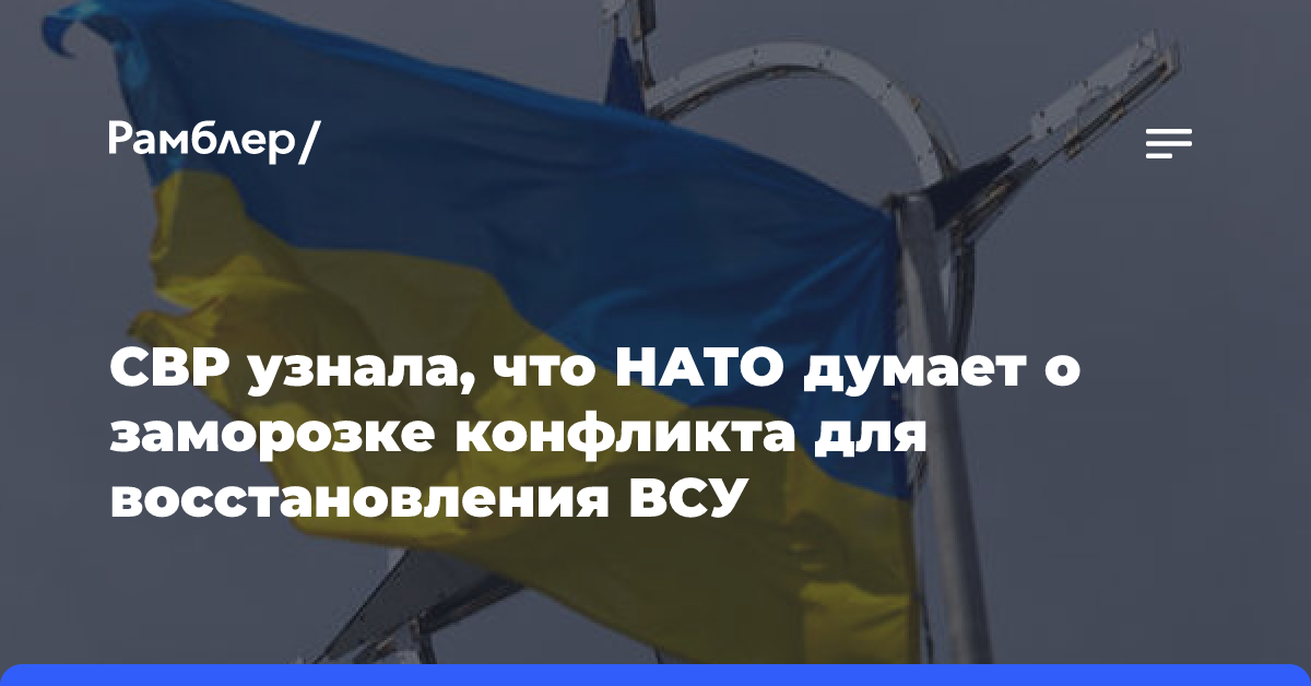 СВР: в НАТО думают о замораживании конфликта на Украине для подготовки к реваншу