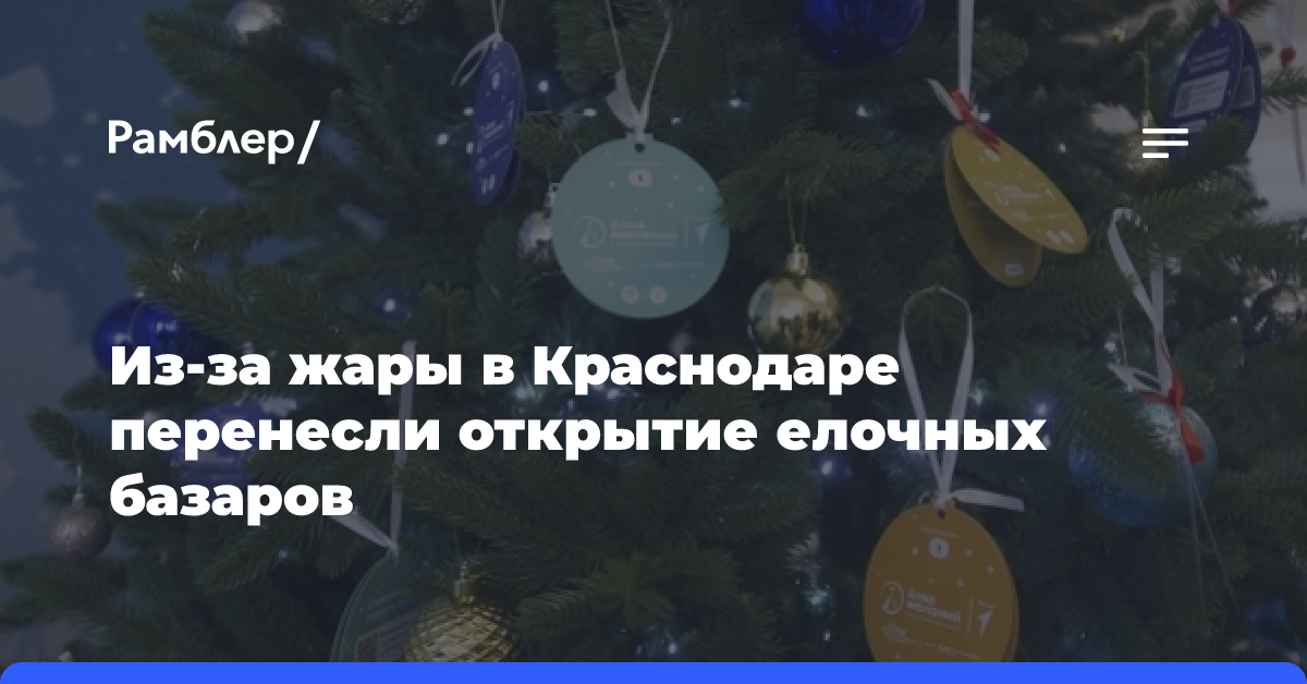 Из-за жары в Краснодаре перенесли открытие елочных базаров