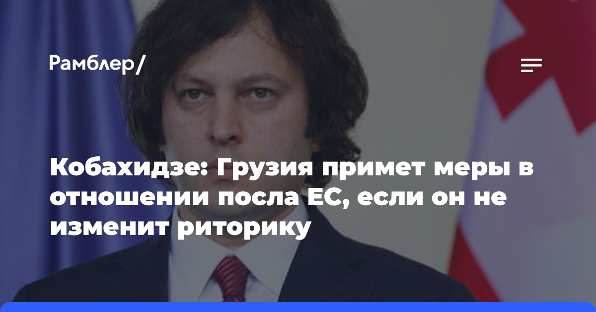 Кобахидзе: Грузия примет меры в отношении посла ЕС, если он не изменит риторику