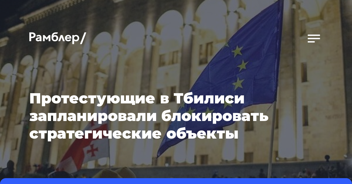 Протестующие в Тбилиси запланировали блокировать стратегические объекты