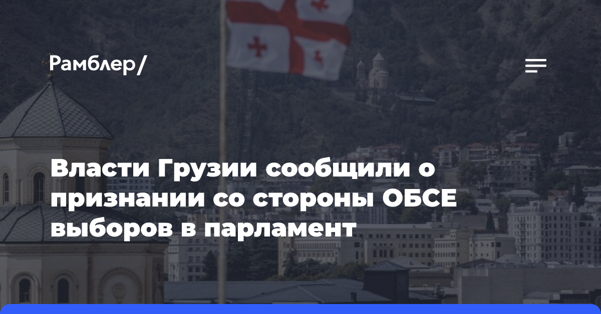 Власти Грузии сообщили о признании со стороны ОБСЕ выборов в парламент