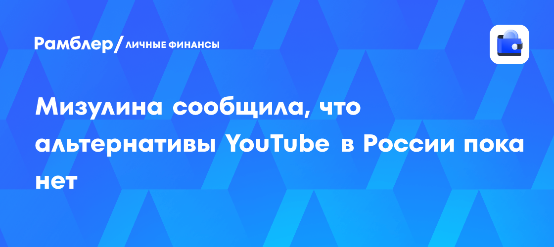 Мизулина заявила, что в России пока нет альтернативы YouTube