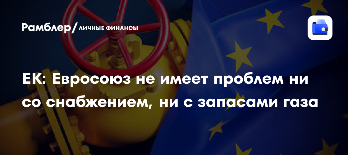 ЕК: Евросоюз не имеет проблем ни со снабжением, ни с запасами газа