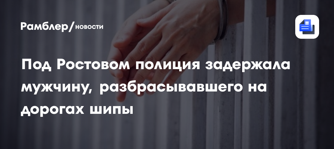 Под Ростовом полиция задержала мужчину, разбрасывавшего на дорогах шипы