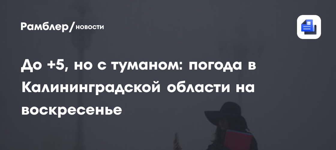 До +5, но с туманом: погода в Калининградской области на воскресенье