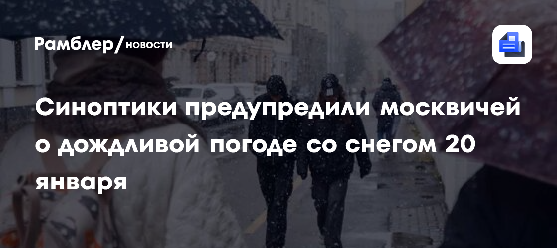 Синоптики предупредили москвичей о дождливой погоде со снегом 20 января